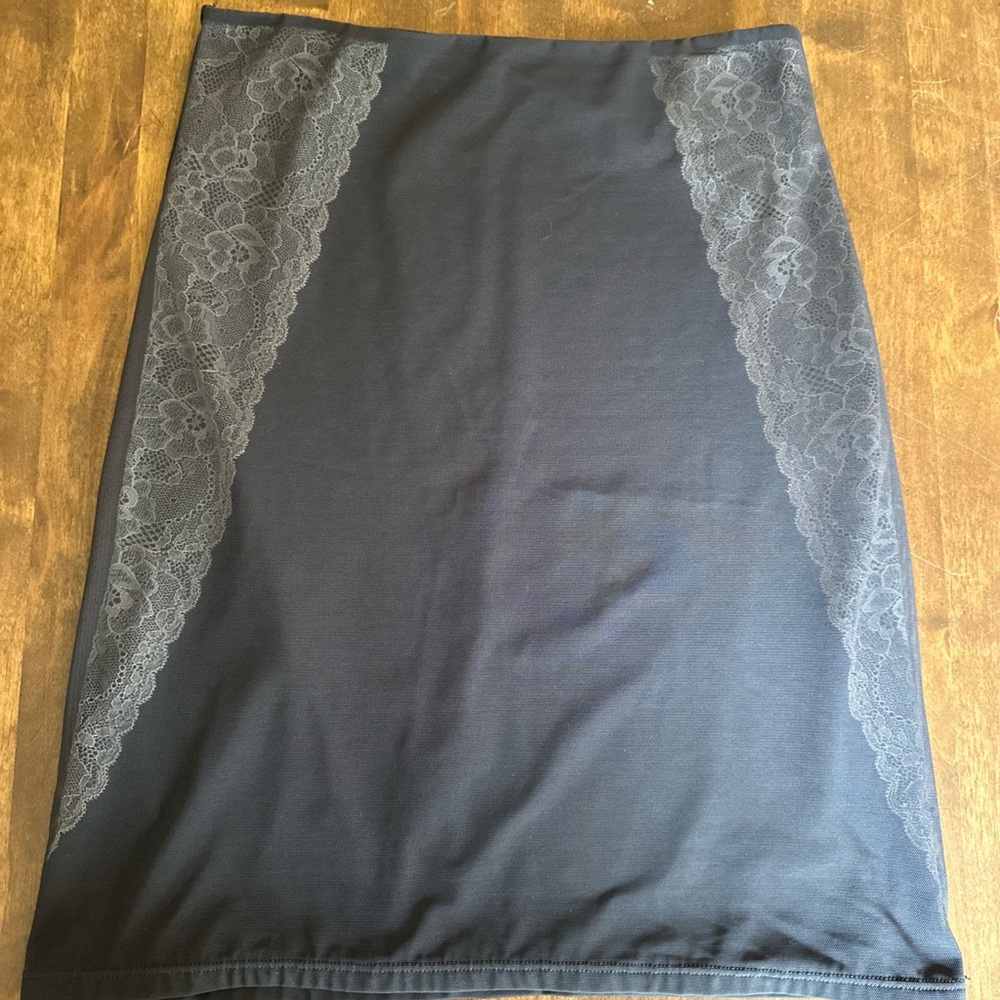 Spanx Assets XL Slip‎ Skirt Black Lace Sexy Smoothing Flattering Shapewear